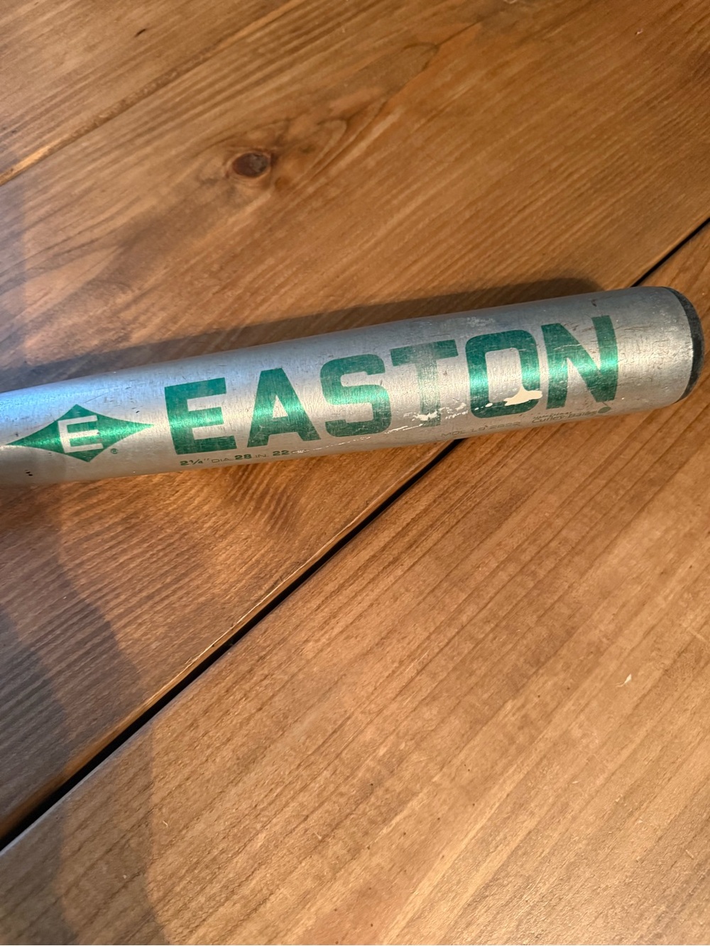 Easton Silver Aluminum Baseball Bat with Green Logo